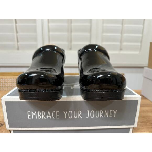Dansko Professional Patent Clogs Black Leather Size 38 EU 7.5-8 US NIB Nurses - Picture 8 of 15
